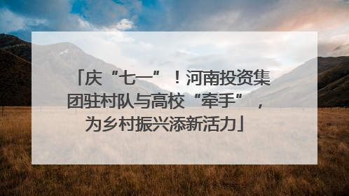 庆“七一”！河南投资集团驻村队与高校“牵手”，为乡村振兴添新活力