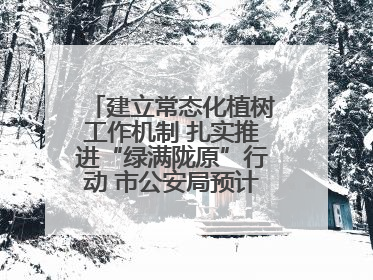 建立常态化植树工作机制 扎实推进“绿满陇原”行动 市公安局预计年底前完成1402亩绿化任务