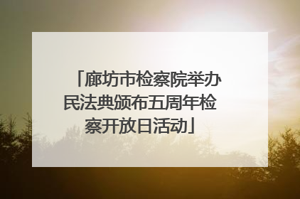 廊坊市检察院举办民法典颁布五周年检察开放日活动