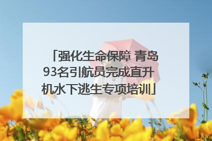 强化生命保障 青岛93名引航员完成直升机水下逃生专项培训