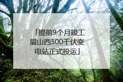 提前9个月竣工 眉山西500千伏变电站正式投运
