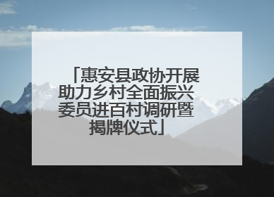 惠安县政协开展助力乡村全面振兴委员进百村调研暨揭牌仪式