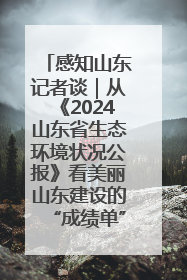 感知山东记者谈｜从《2024山东省生态环境状况公报》看美丽山东建设的“成绩单”与“任务书”