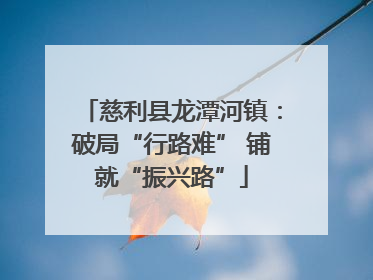 慈利县龙潭河镇：破局“行路难” 铺就“振兴路”