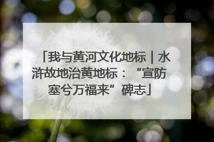 我与黄河文化地标｜水浒故地治黄地标：“宣防塞兮万福来”碑志