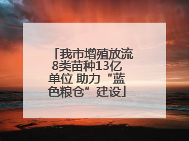 我市增殖放流8类苗种13亿单位 助力“蓝色粮仓”建设