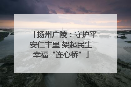 扬州广陵：守护平安仁丰里 架起民生幸福“连心桥”