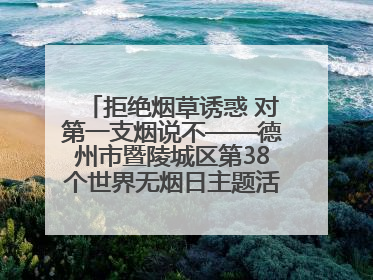 拒绝烟草诱惑 对第一支烟说不——德州市暨陵城区第38个世界无烟日主题活动走进校园
