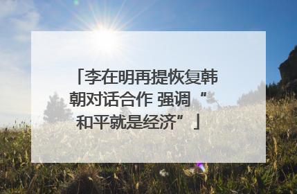 李在明再提恢复韩朝对话合作 强调“和平就是经济”