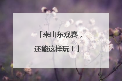 来山东观赛，还能这样玩！