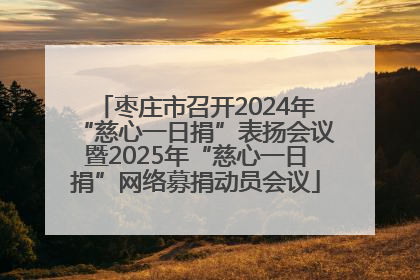 枣庄市召开2024年“慈心一日捐”表扬会议暨2025年“慈心一日捐”网络募捐动员会议