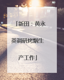 新田：黄永英调研烤烟生产工作