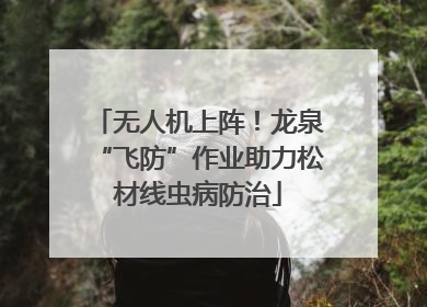 无人机上阵！龙泉“飞防”作业助力松材线虫病防治