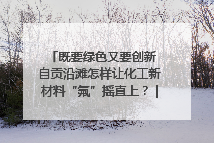 既要绿色又要创新 自贡沿滩怎样让化工新材料“氟”摇直上？｜美好生活有“盐”味