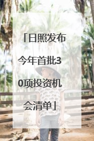 日照发布今年首批30项投资机会清单