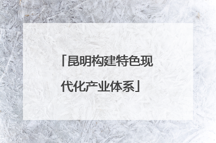 昆明构建特色现代化产业体系