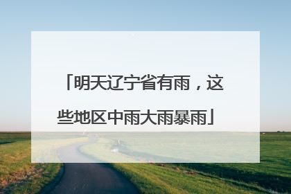 明天辽宁省有雨，这些地区中雨大雨暴雨