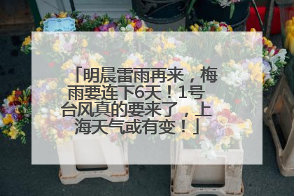 明晨雷雨再来，梅雨要连下6天！1号台风真的要来了，上海天气或有变！