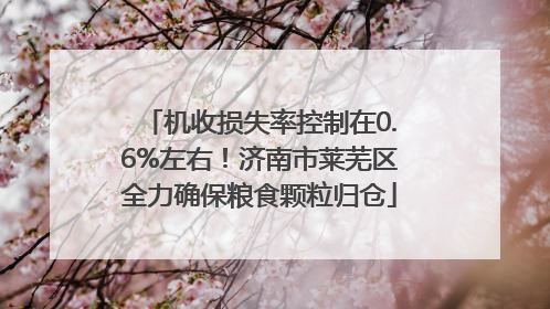 机收损失率控制在0.6%左右！济南市莱芜区全力确保粮食颗粒归仓