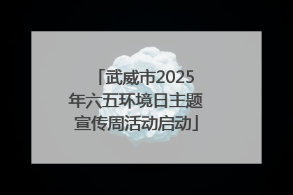 武威市2025年六五环境日主题宣传周活动启动