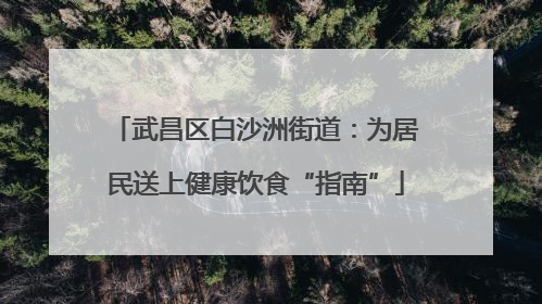 武昌区白沙洲街道：为居民送上健康饮食“指南”