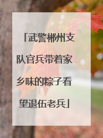 武警郴州支队官兵带着家乡味的粽子看望退伍老兵