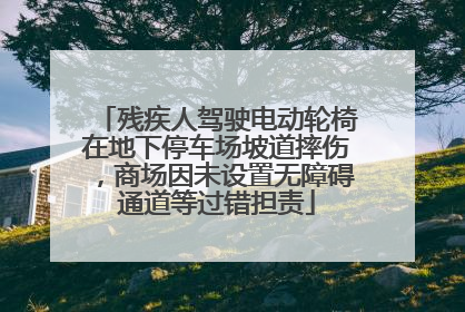 残疾人驾驶电动轮椅在地下停车场坡道摔伤，商场因未设置无障碍通道等过错担责