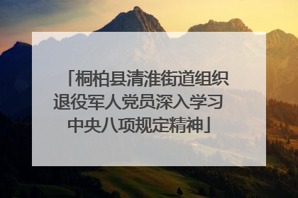 桐柏县清淮街道组织退役军人党员深入学习中央八项规定精神