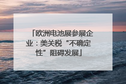 欧洲电池展参展企业：美关税“不确定性”阻碍发展