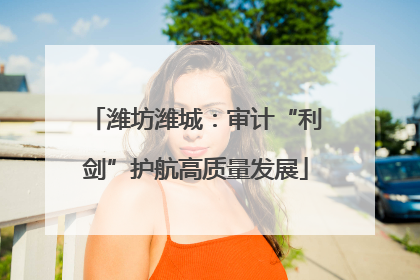 潍坊潍城：审计“利剑”护航高质量发展
