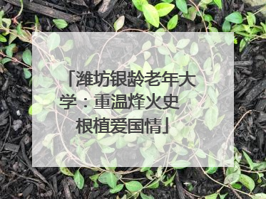 潍坊银龄老年大学：重温烽火史 根植爱国情