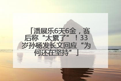 潘展乐6天6金，赛后称“太累了”！33岁孙杨发长文回应“为何还在坚持”