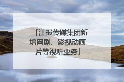 江报传媒集团新增网剧、影视动画片等视听业务