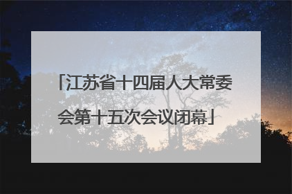 江苏省十四届人大常委会第十五次会议闭幕