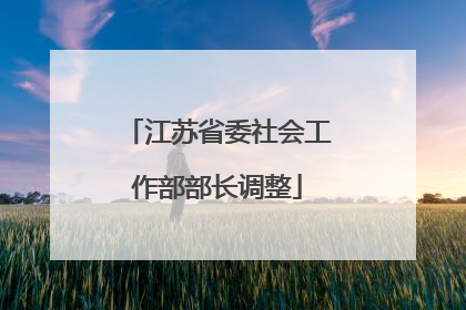 江苏省委社会工作部部长调整