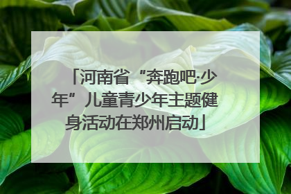 河南省“奔跑吧·少年”儿童青少年主题健身活动在郑州启动