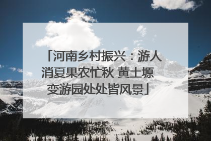 河南乡村振兴：游人消夏果农忙秋 黄土塬变游园处处皆风景