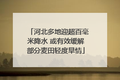 河北多地迎超百毫米降水 或有效缓解部分麦田轻度旱情