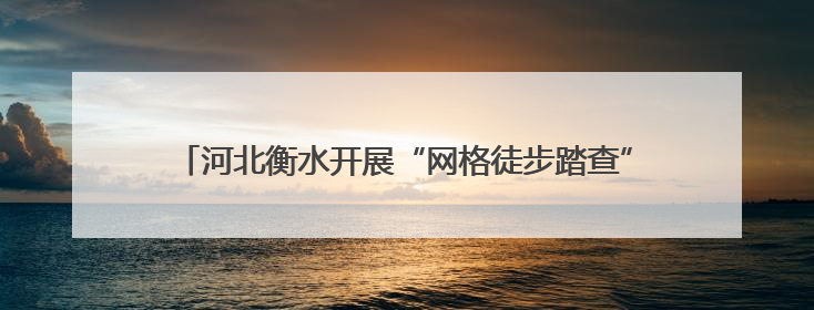 河北衡水开展“网格徒步踏查”专项行动 推动城市精细化管理