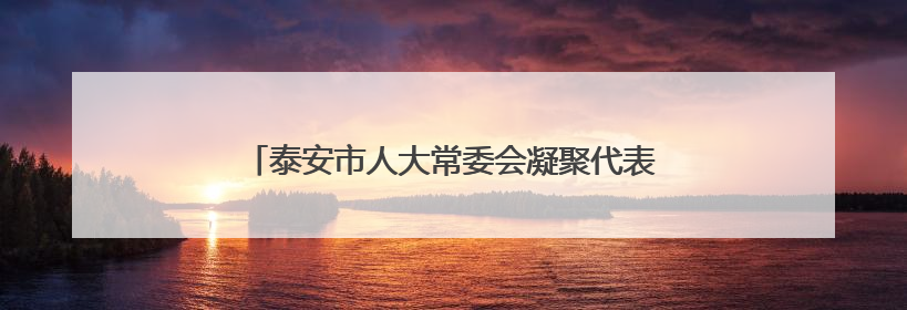 泰安市人大常委会凝聚代表力量赋能全过程人民民主