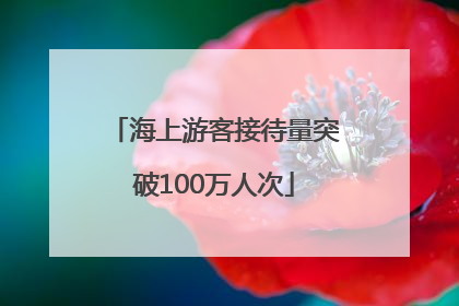 海上游客接待量突破100万人次