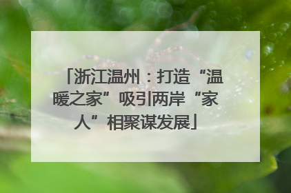 浙江温州：打造“温暖之家”吸引两岸“家人”相聚谋发展