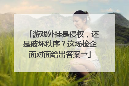 游戏外挂是侵权，还是破坏秩序？这场检企面对面给出答案→