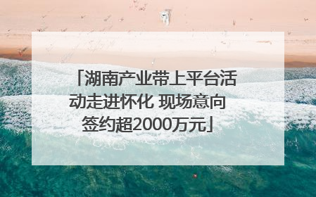 湖南产业带上平台活动走进怀化 现场意向签约超2000万元