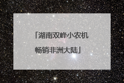 湖南双峰小农机畅销非洲大陆