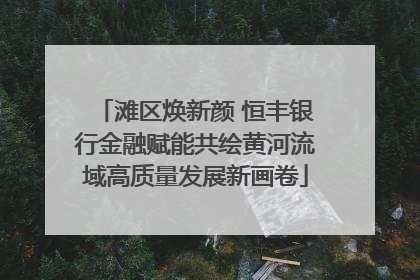 滩区焕新颜 恒丰银行金融赋能共绘黄河流域高质量发展新画卷