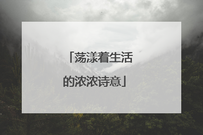 荡漾着生活的浓浓诗意