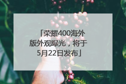 荣耀400海外版外观曝光，将于5月22日发布