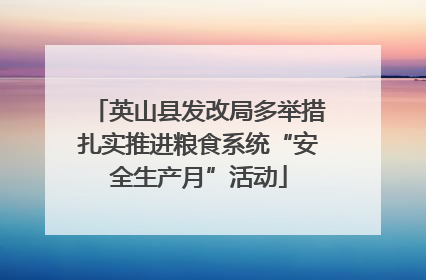 英山县发改局多举措扎实推进粮食系统“安全生产月”活动