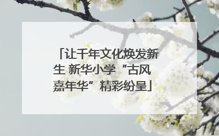 让千年文化焕发新生 新华小学“古风嘉年华”精彩纷呈